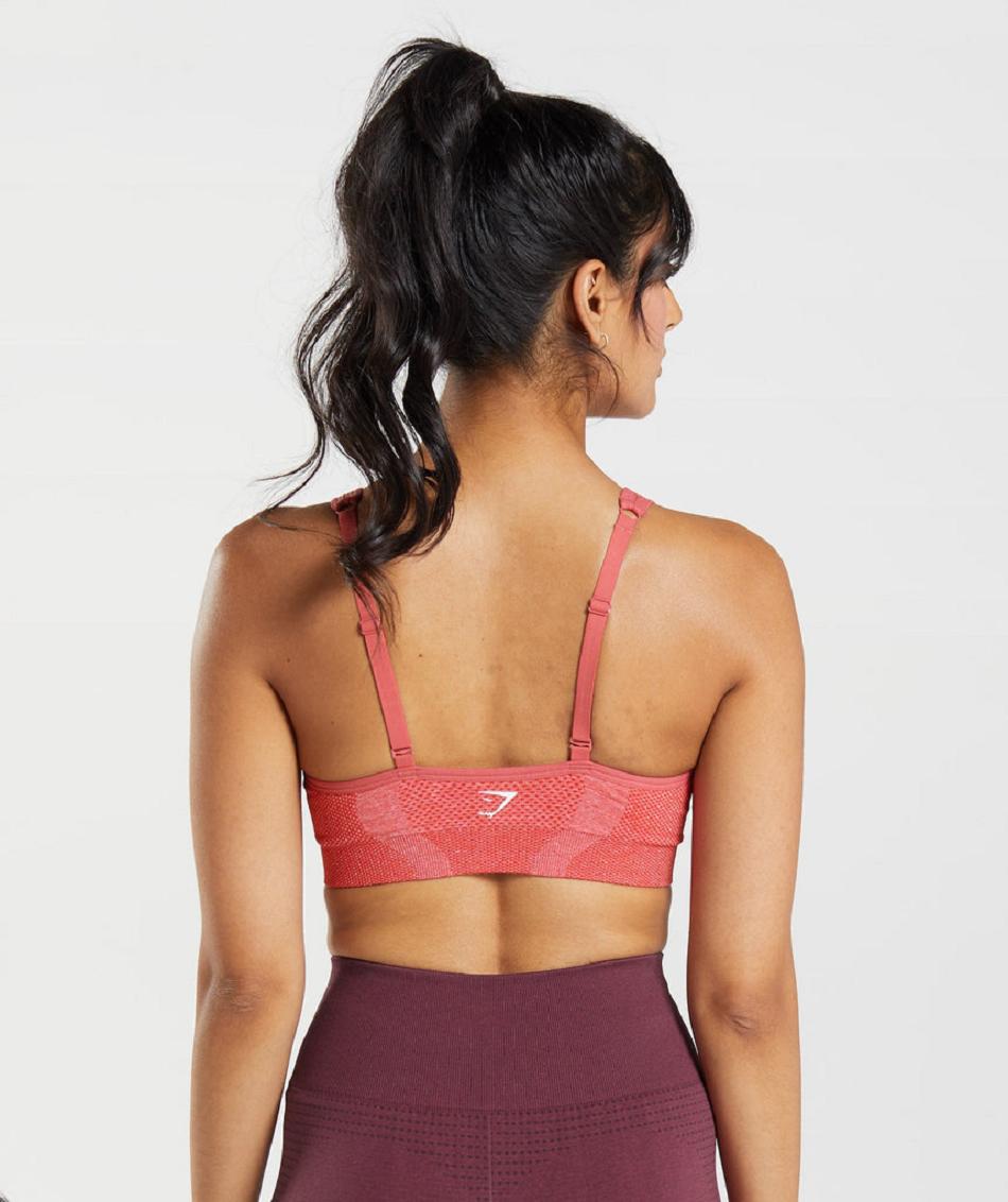 Sujetadores Deportivos Gymshark Vital Seamless 2.0 V Neck Mujer Rojas | CO 2149UZG